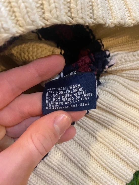 Polo Sport by Ralph Lauren v neck hand knit sweater size large - Picture 3 of 3